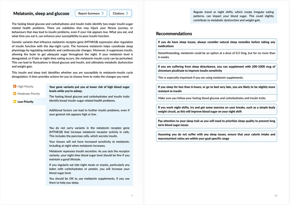 Exportable PDF report of your FitnessGenes results to share with your doctor